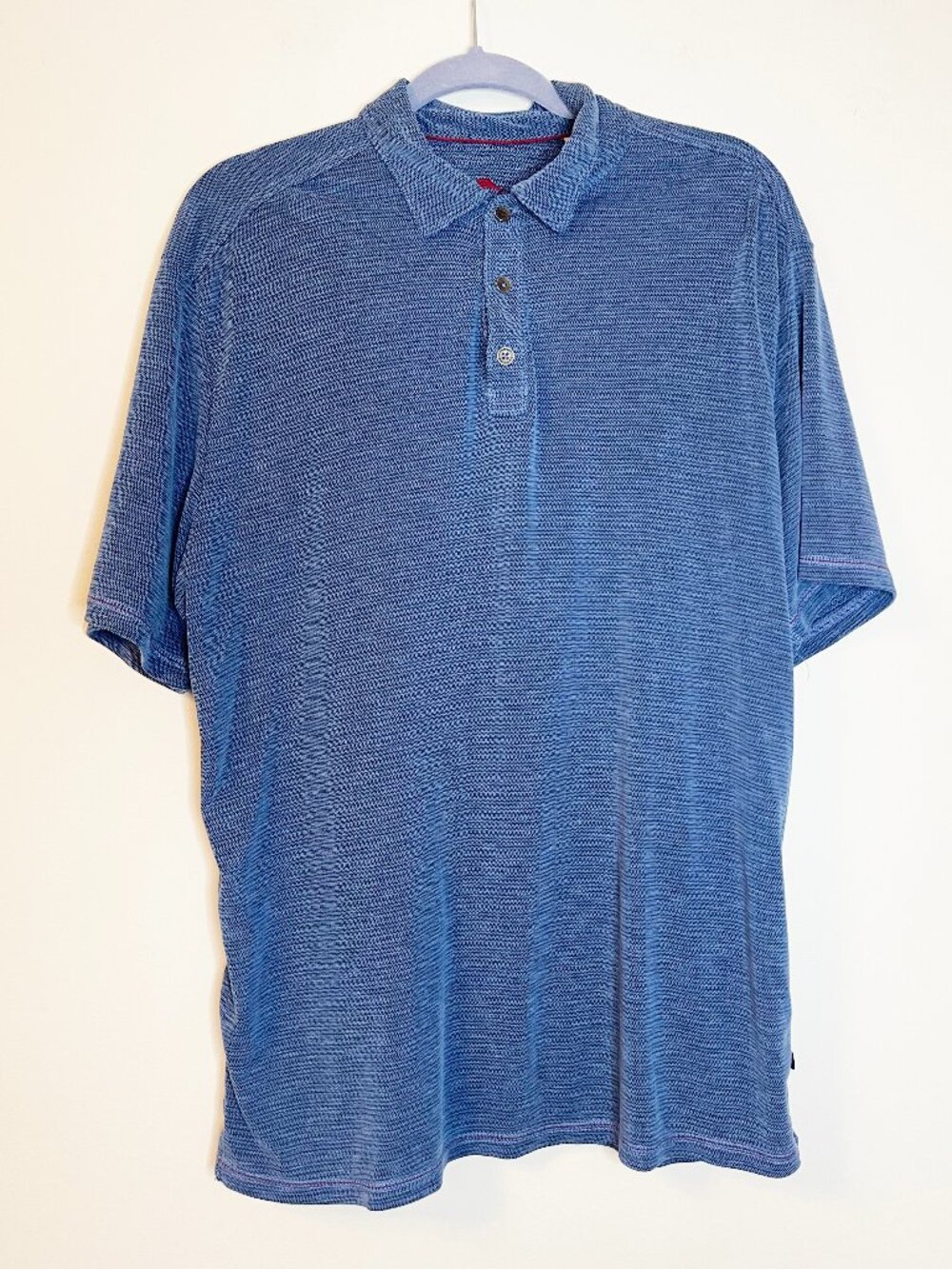 Tommy Bahama IslandZone Blue Performance Polo Shirt Men's Large Modal Blend Golf